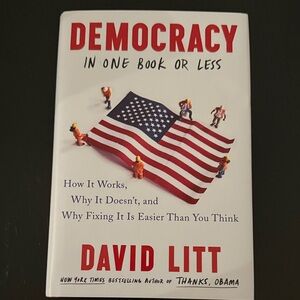 Indigo White and Red Hardcover Book - Democracy by David Litt